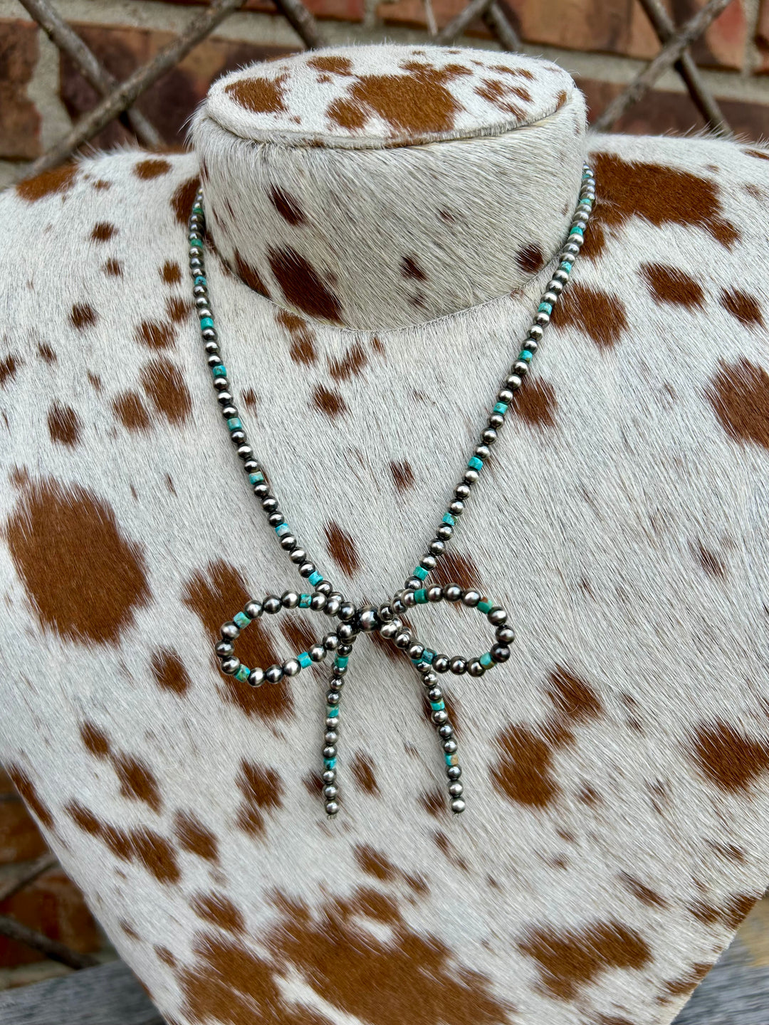 Sterling Silver Pearl Bow Necklace