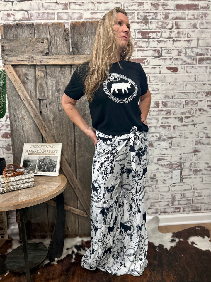 Lasso Your Longhorn Palazzo Pants