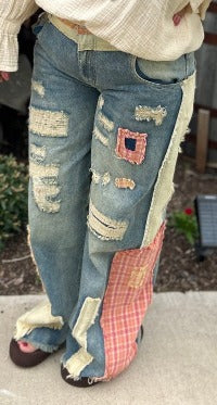 Oli & Hali Patched Up Wide Leg Jeans