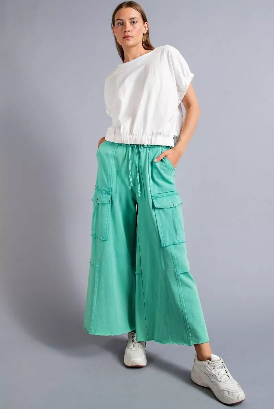 Green Take It Easy Cargo Pants By Easel