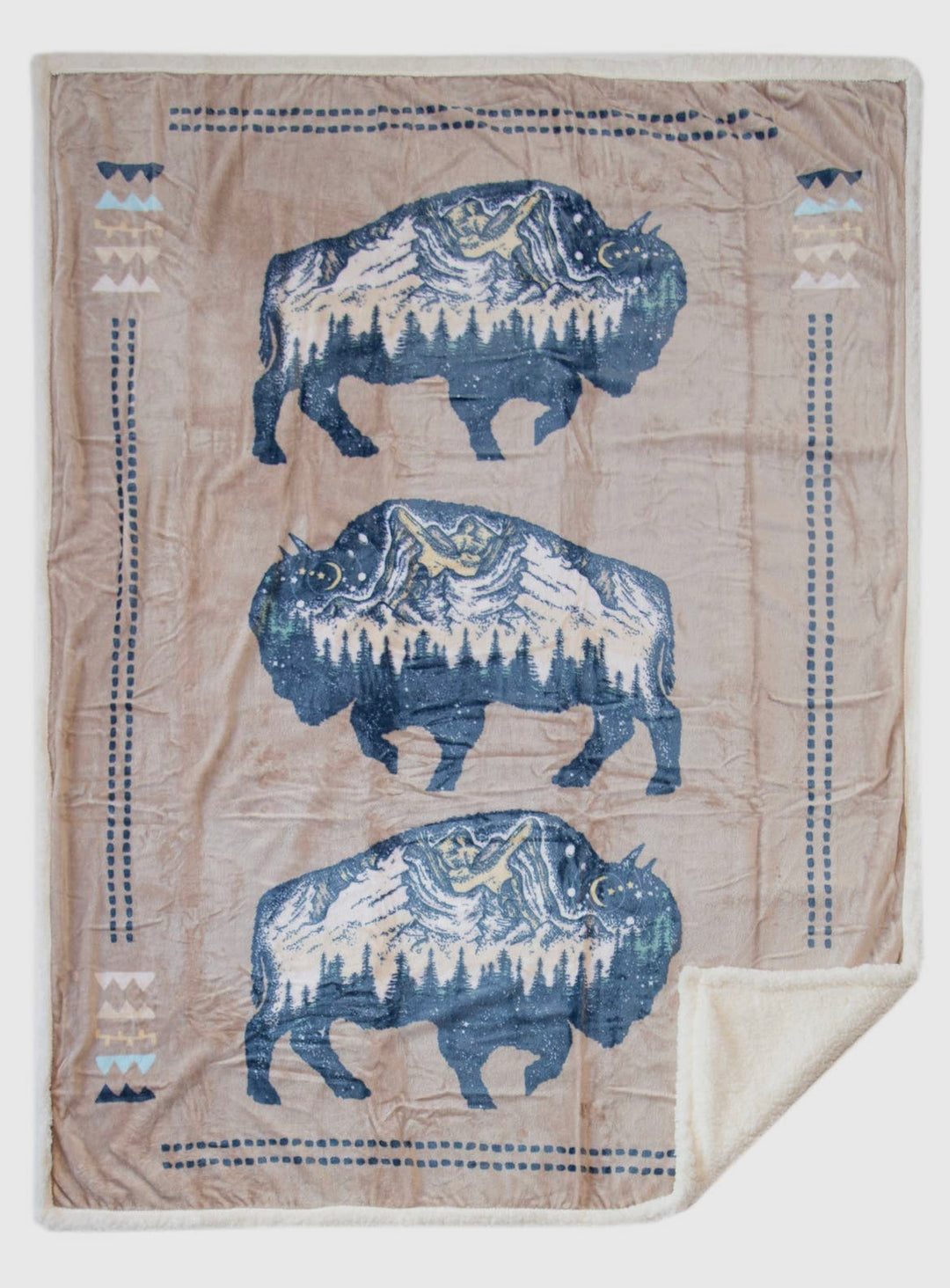 Three Buffalo Plush Throw