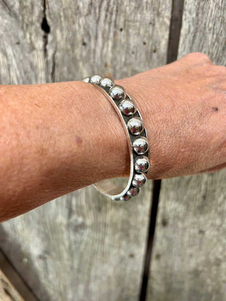 10MM Sterling Silver Bead Cuff/Bangle