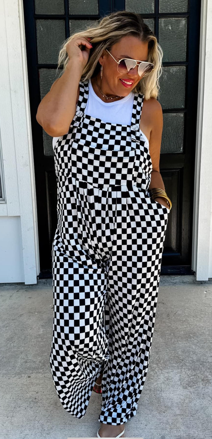 Checkered Carli Boho Overalls-PRE-ORDER ITEM!!