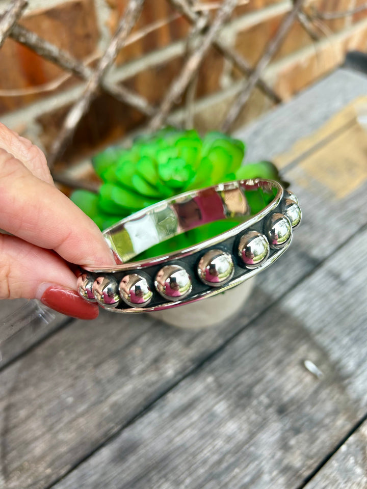 Sterling Silver 10MM Beaded Bangle