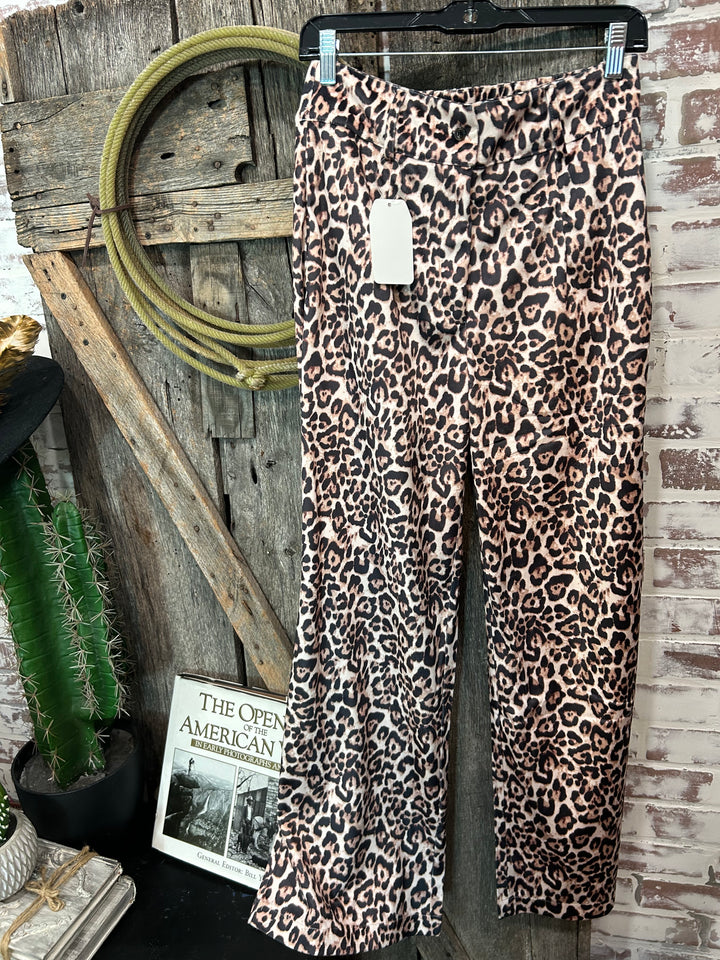 Velvet Cheetah Print Trouser Wide Legs