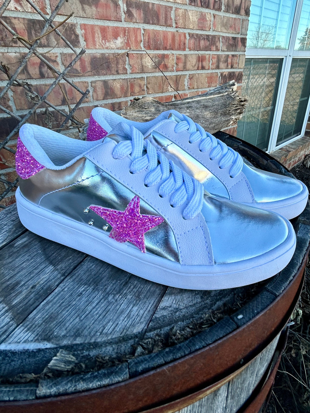 Silver Metallic Sneakers