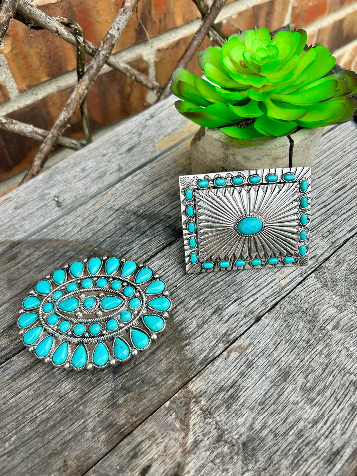 Western Turquoise Style Belt Buckles