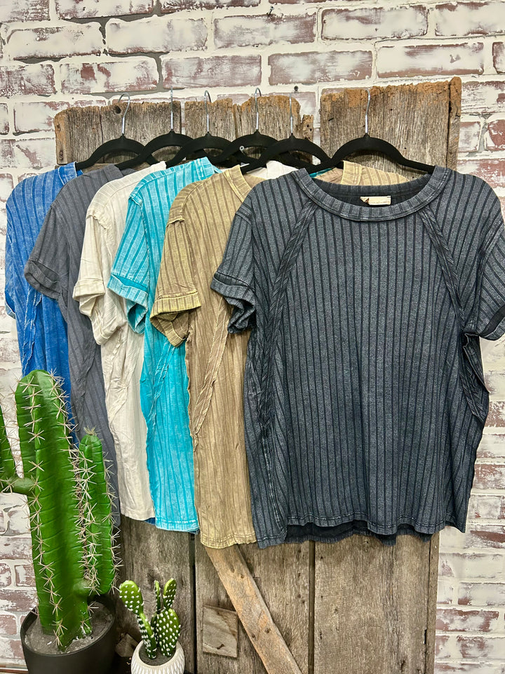 BEST SELLING COMFY CORDED BASIC TOPS! 6 COLORS!