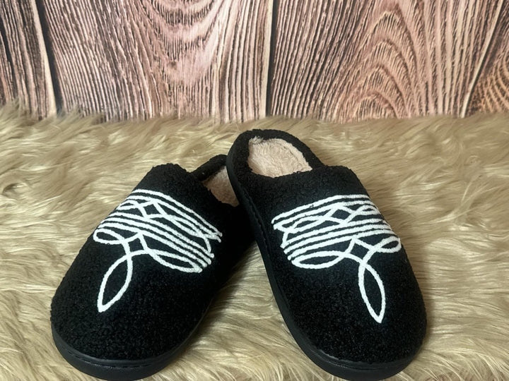 Boot Stitch Chenille Slippers