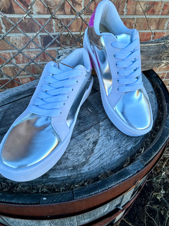 Silver Metallic Sneakers