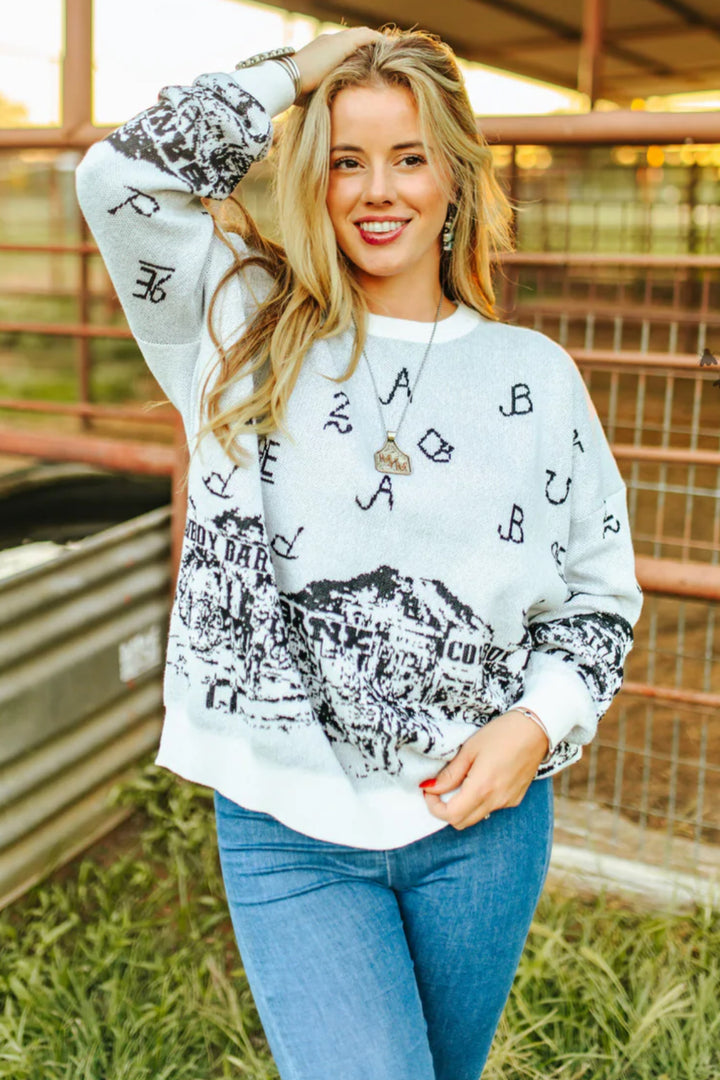 Sparkle Town Cattle Brand Sweater