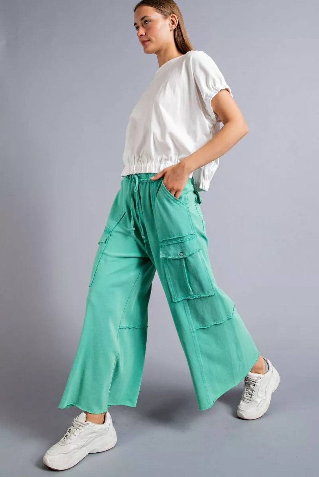 Green Take It Easy Cargo Pants By Easel