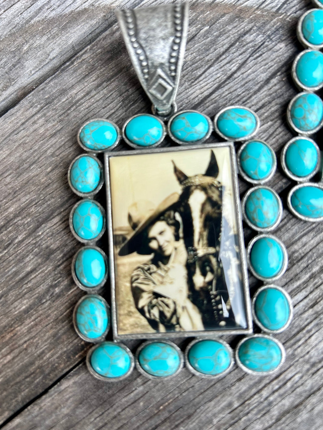 Western Cowgirl Necklace Pendant (Pearl Necklace Not Included)