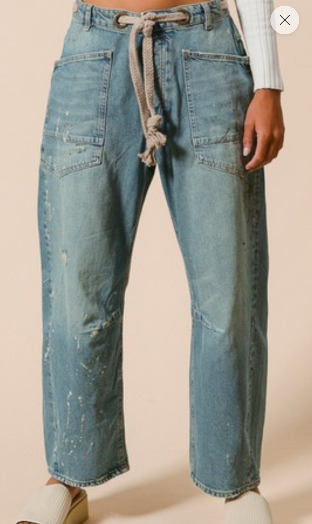 Oli & Hali Washed Distressed Barrel Jeans-RESTOCKED!!