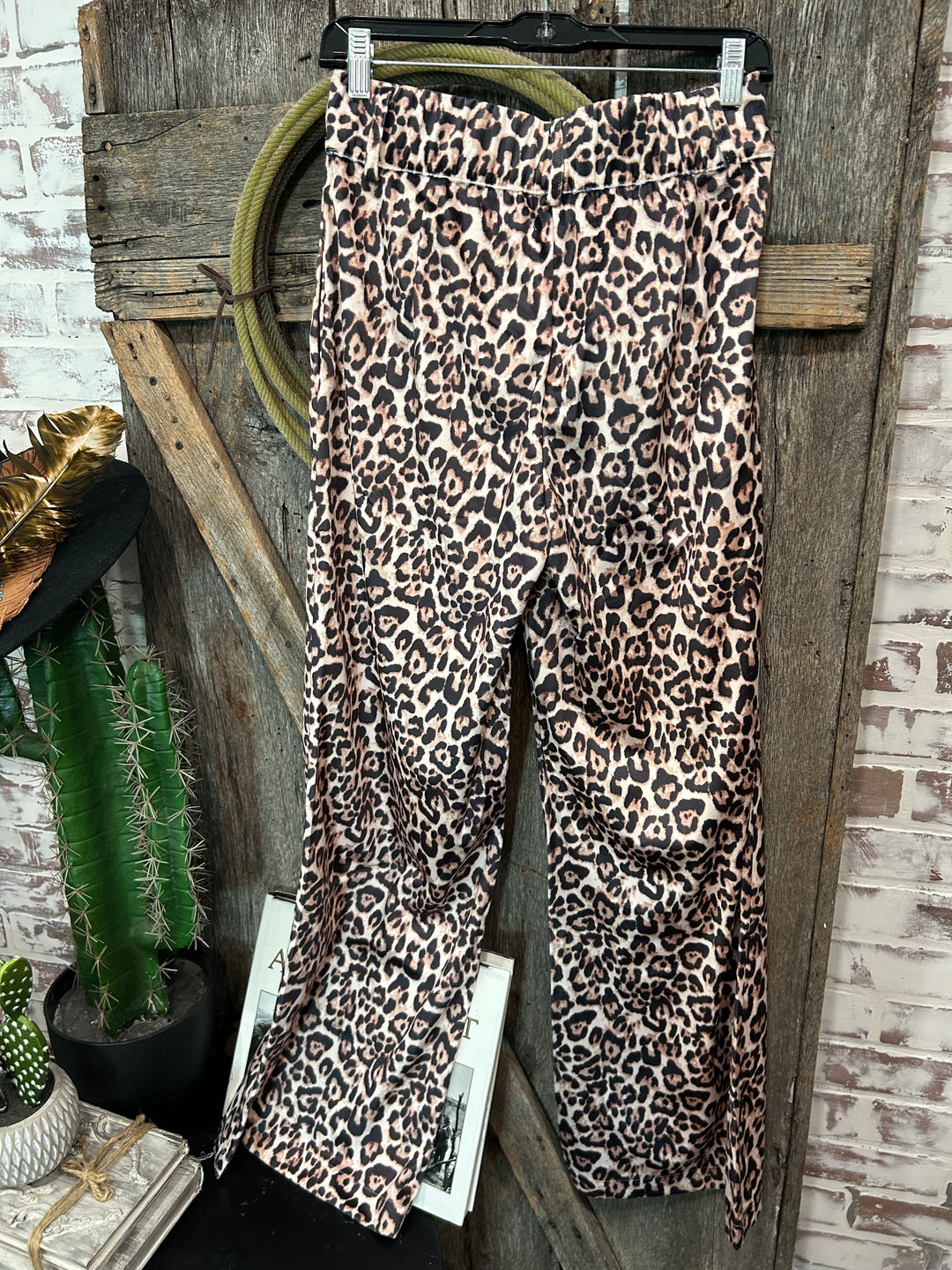 Velvet Cheetah Print Trouser Wide Legs