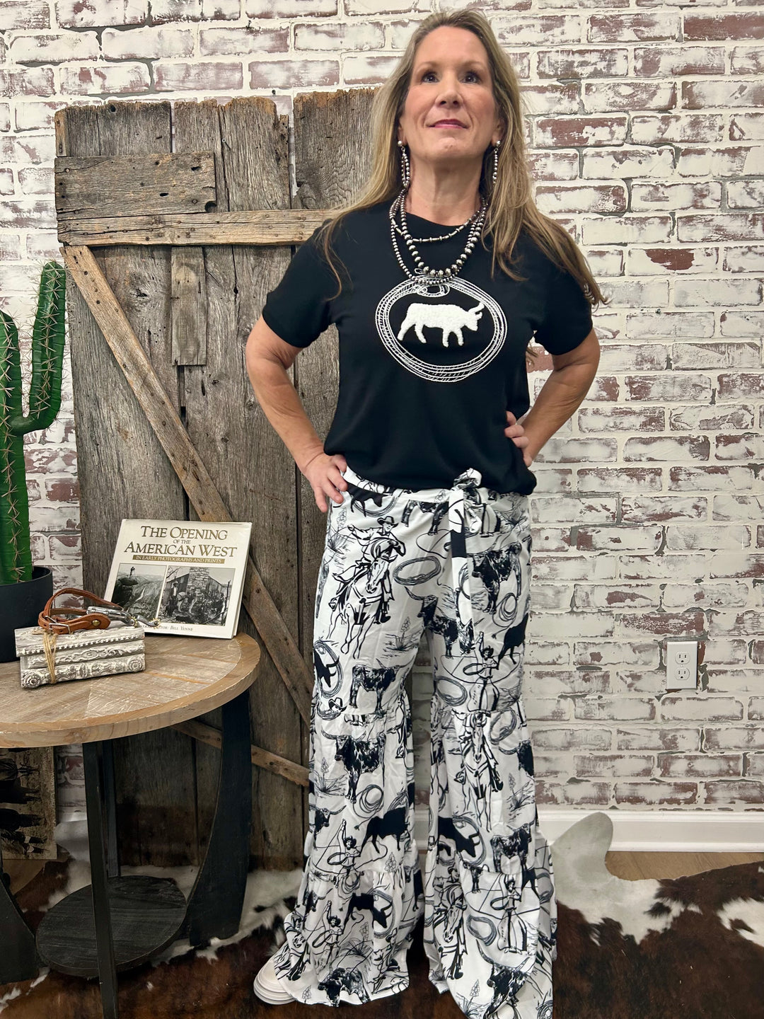 Lasso Your Longhorn Palazzo Pants