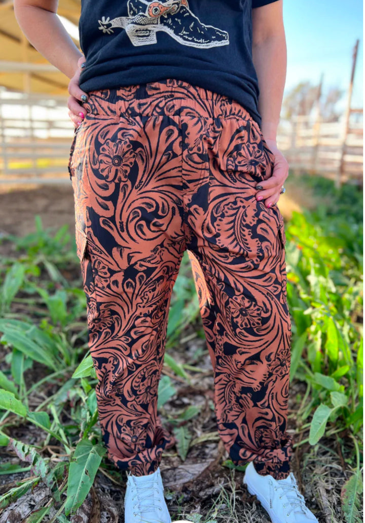 Country Road Western Tooled Joggers