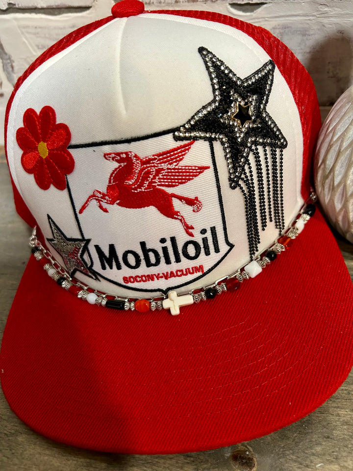 Mobiloil Funky Trucker Hat With Patches