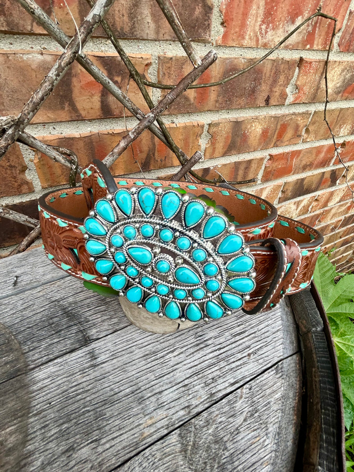 Western Turquoise Style Belt Buckles