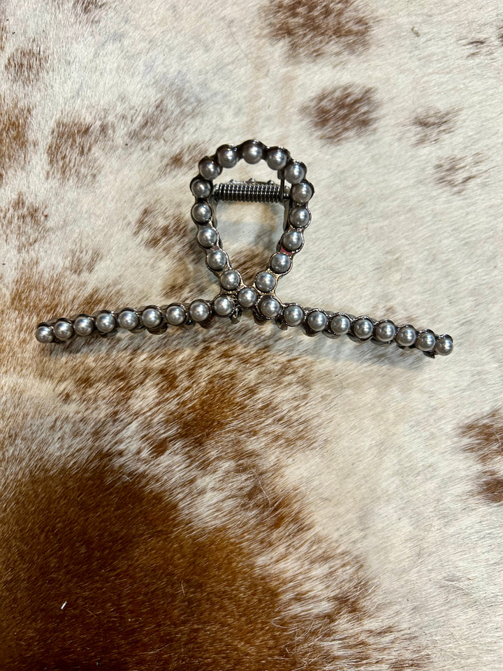 Western Navajo Pearl Style Bead Metal Hair Clip