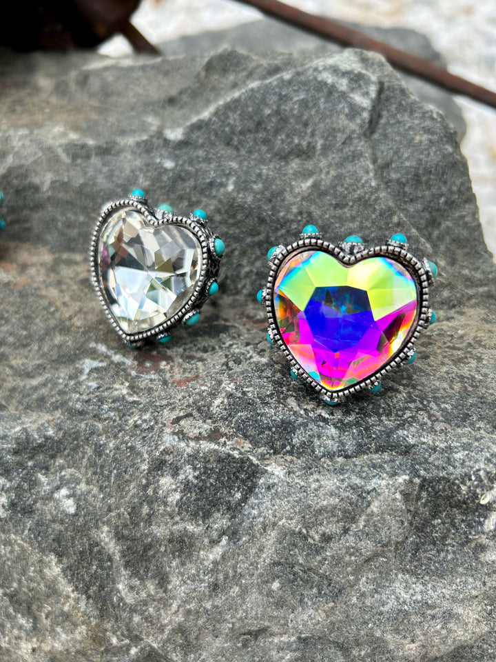 Large Heart Shape Bling Ring