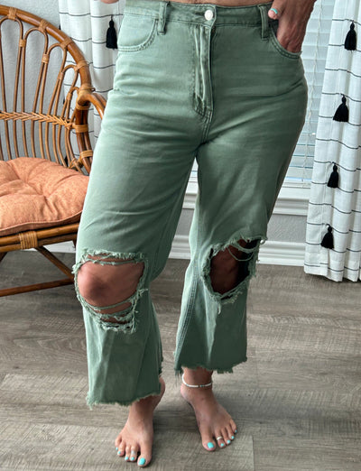 Army green hot sale mom jeans