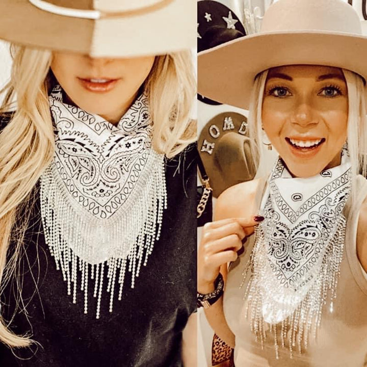 Rhinestone Fringe Bandanas