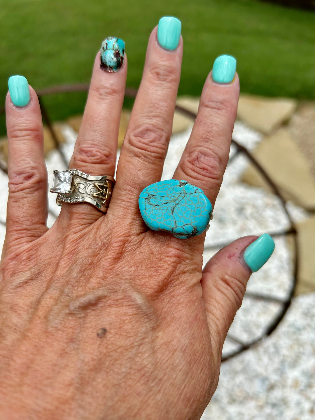 Turquoise Slab Ring