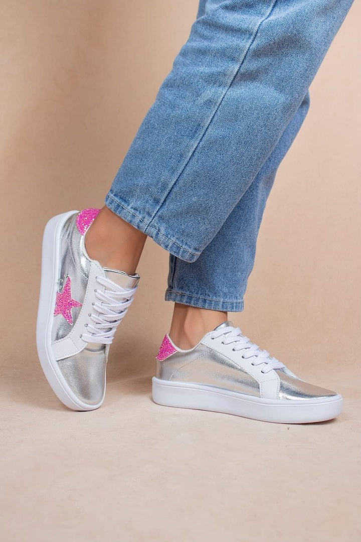 Silver Metallic Sneakers