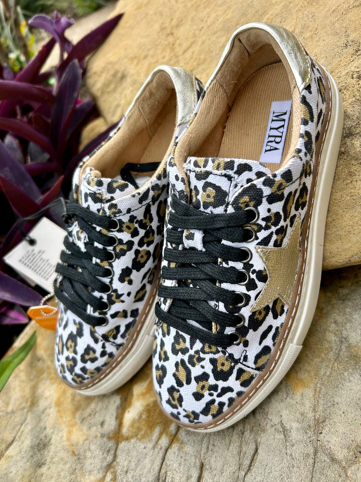 Myra Witty Leopard Print Sneakers-LAST ONES CLOSEOUT!