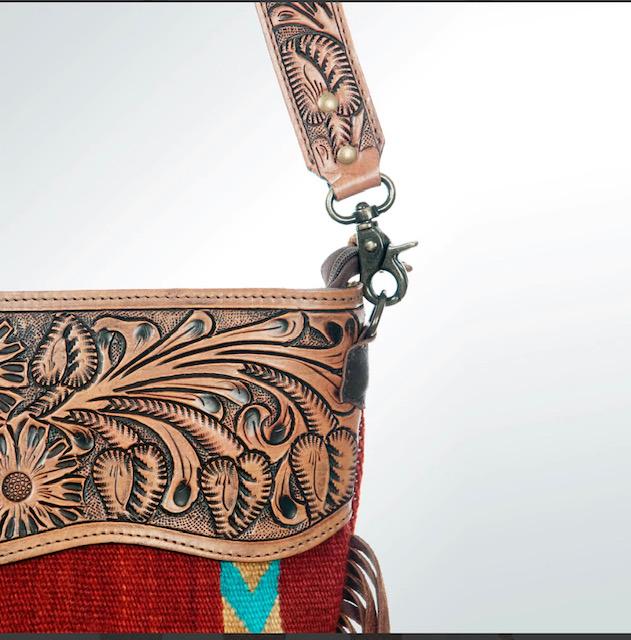 Rust Aztec Print Saddle Blanket Crossbody