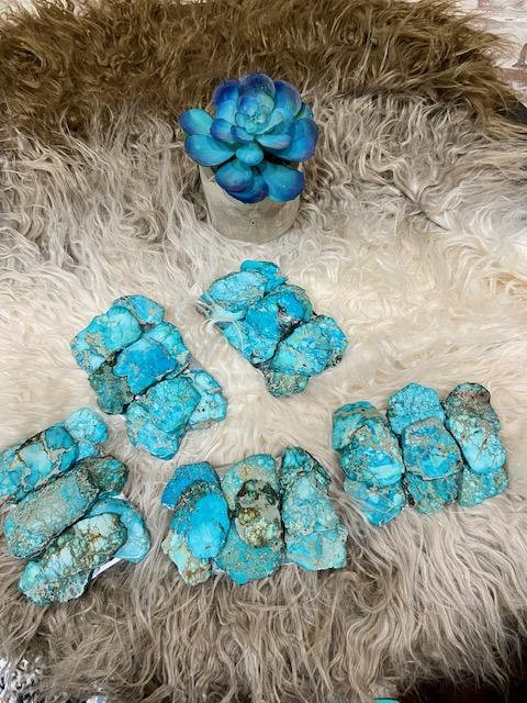 Large Blue Turquoise Slab Belt Buckles