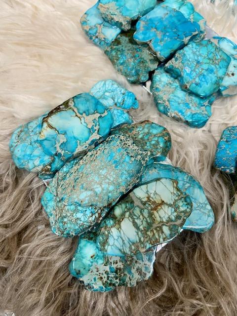 Large Blue Turquoise Slab Belt Buckles