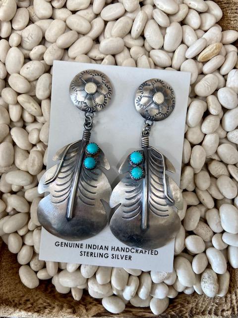 Sterling Silver Native American Earrings By Tim Yazzie